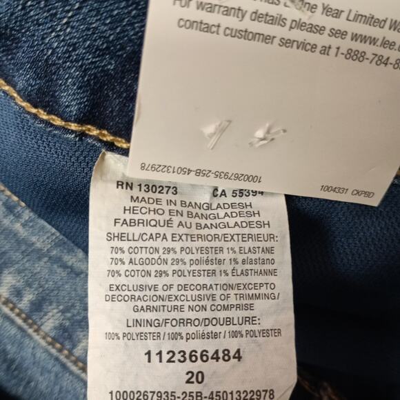 Lee Women's Mid Rise Deep Blue Skort Mesh Interior Size 20 - Picture 5 of 6